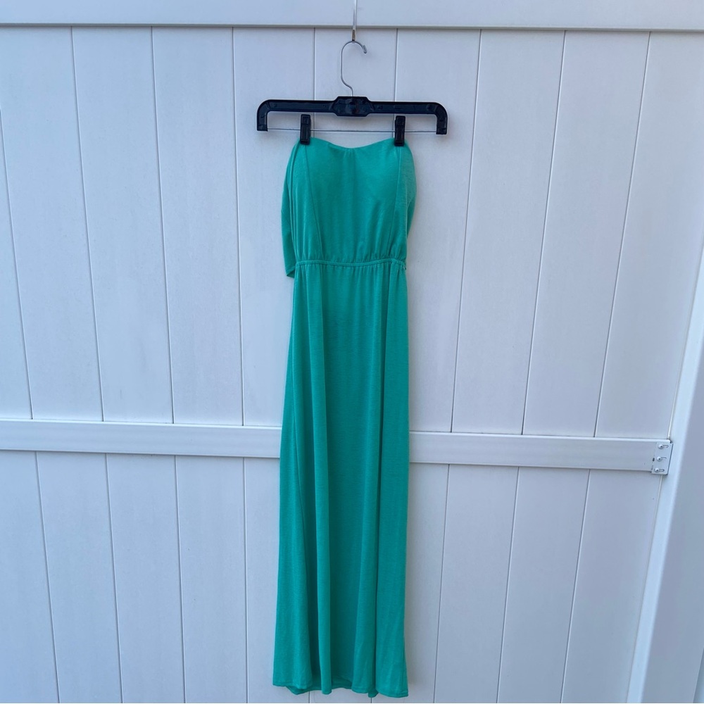 Vintage Rue21 Strapless Maxi Dress Bow Back Detail, Women's Size M, Turquoise